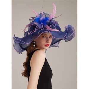 Women's Kentucky Hat Wide Brim Blue pink